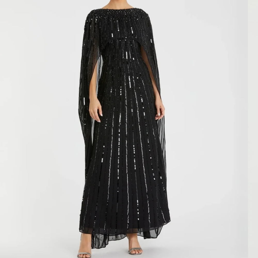 Mac Duggal Black Sequin Wedding Dress